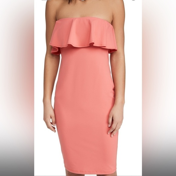 Susana Monaco Strapless Ruffle Midi Dress Size XL - Picture 2 of 7